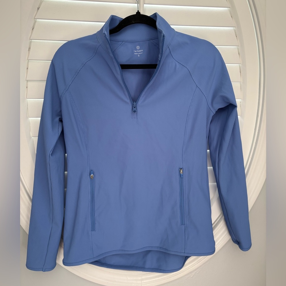 T by Talbots Soft Stretch Ribbed Half-Zip Pullover size small